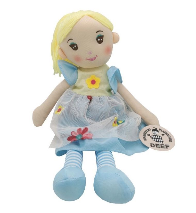 Deef, lalka szmaciana, niebieska