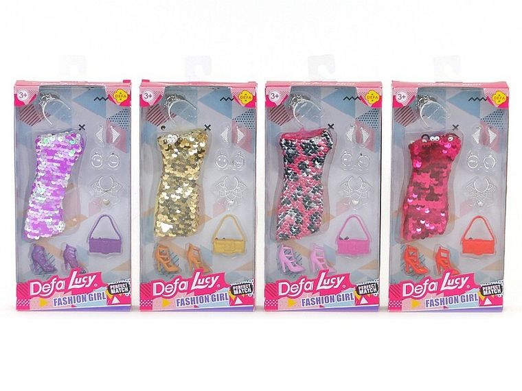 Defa, Lucy, cekinowa sukienka dla lalki, 29 cm