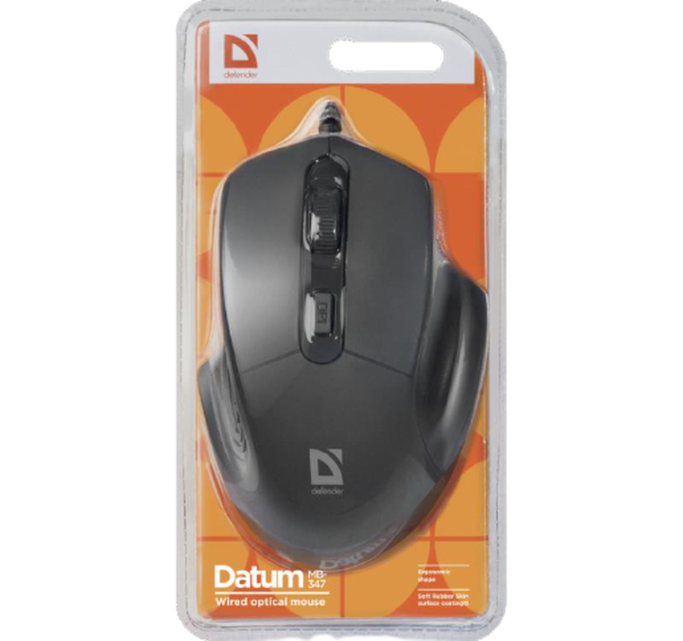 Defender, mysz optyczna, Datum MB-347, 1600 dpi, 4P, czarna