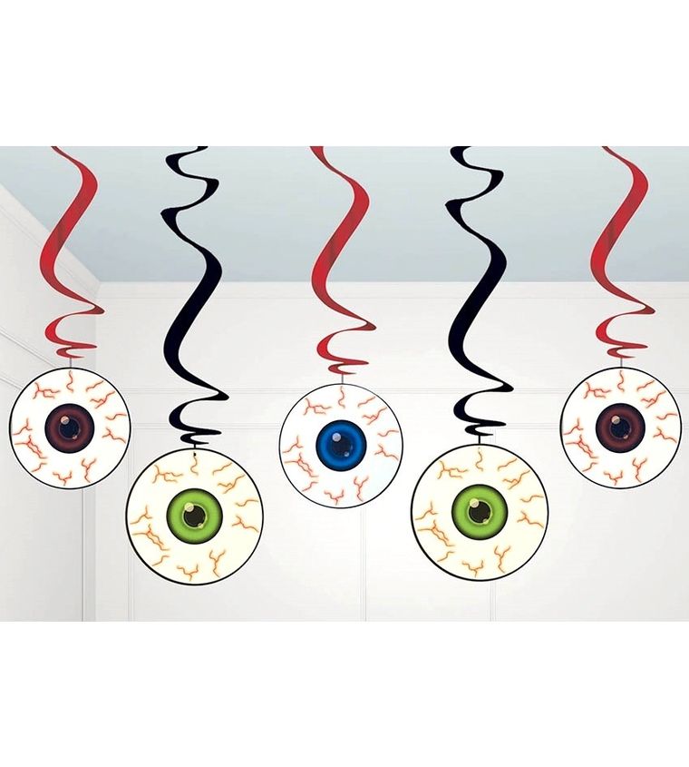 Dekoracja, świderki z oczami, halloween, 5 szt.