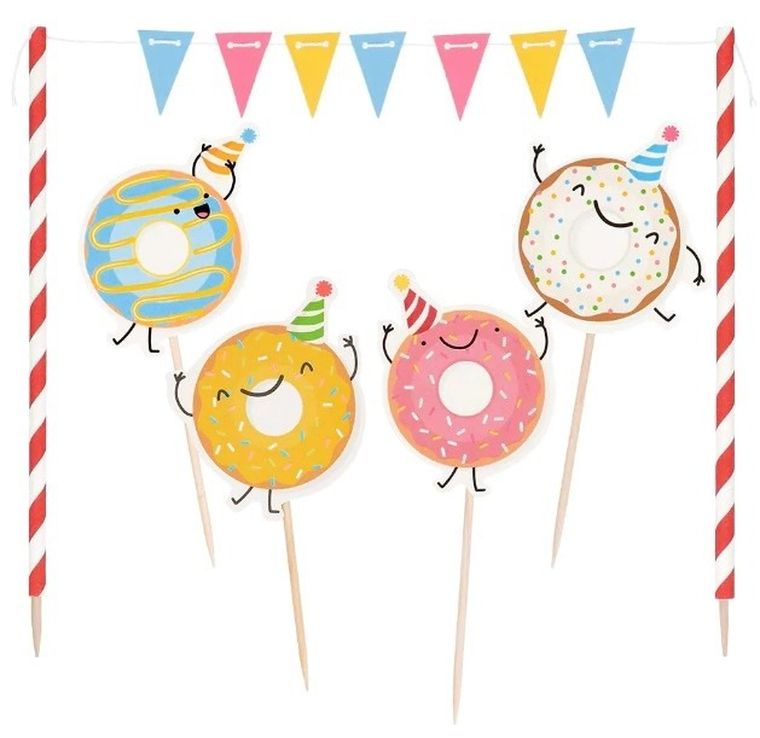 Dekoracje do ciast, Donut, 4 szt.