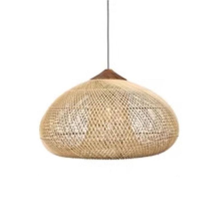 Dekoracyjna, rattanowa lampa wisząca, naturalny kolor, 40 cm