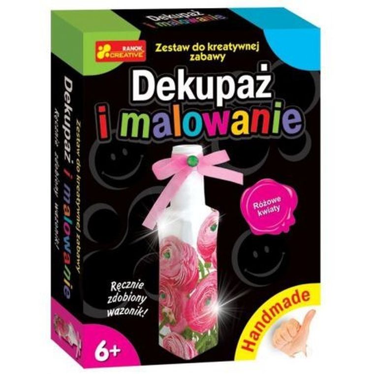 Dekupaż i malowanie, Różowe Kwiaty