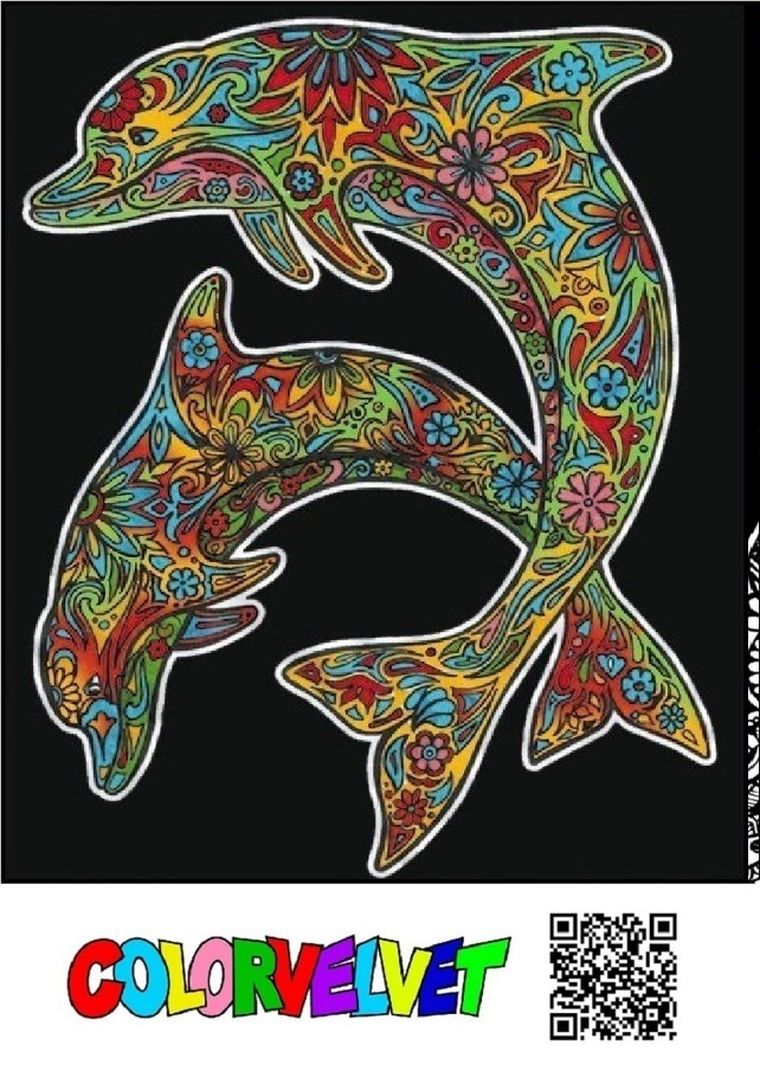 Delfiny. Kolorowanka welwetowa, 47-35 cm