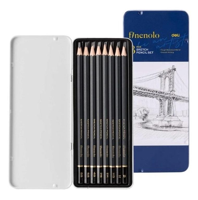 Deli, Finelolo, ołówki do szkicowania, 8 szt.