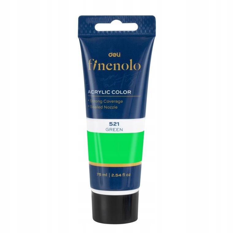 Deli, Finenolo, farba akrylowa, zielona, 75 ml