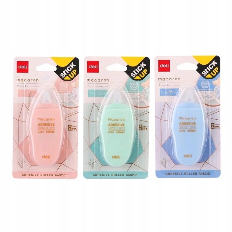 Deli, klej w taśmie, Macaron, 8mx6mm, 1 szt.