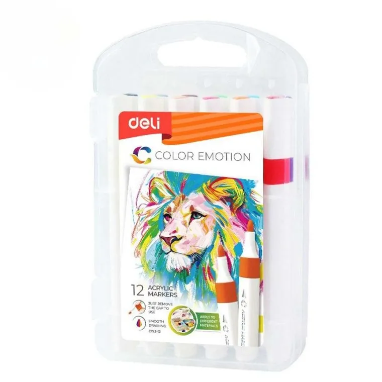 Deli, markery akrylowe, 12 szt.