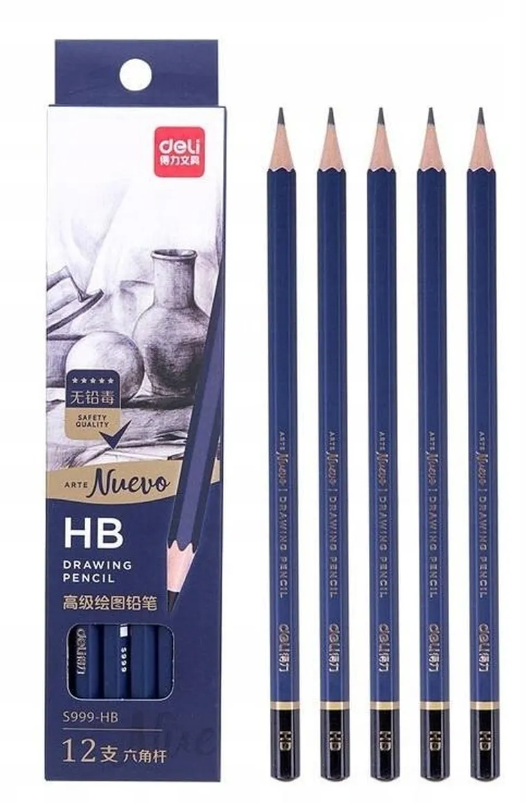 Deli, Nuevo, ołówki do szkicowania, HB, 12 szt.