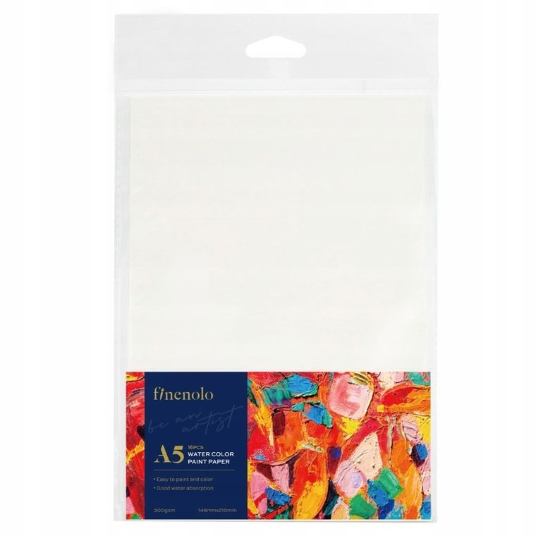 Deli, papier akwarelowy A5, biały, 16 szt.