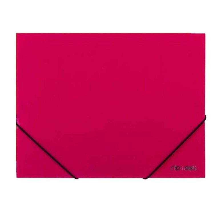 Deli, teczka z gumką narożną, A4, różowa