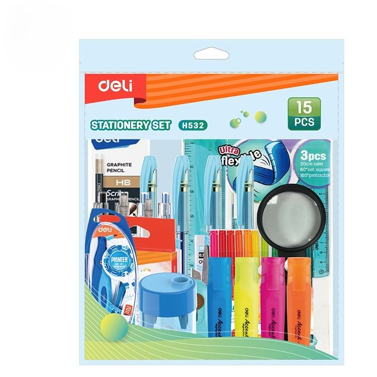 Deli, zestaw szkolny, 15 elementowy