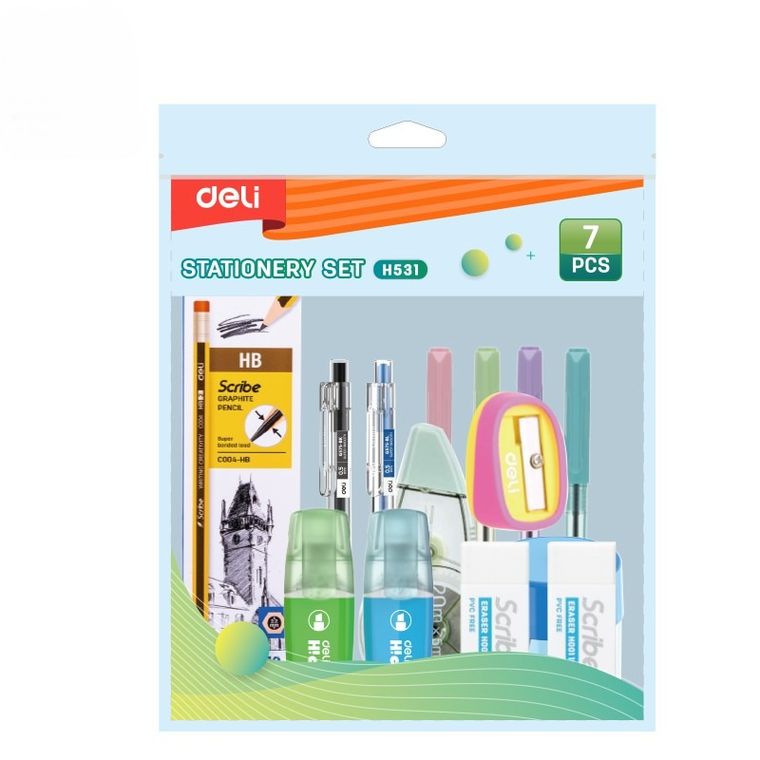 Deli, zestaw szkolny, 7 elementowy