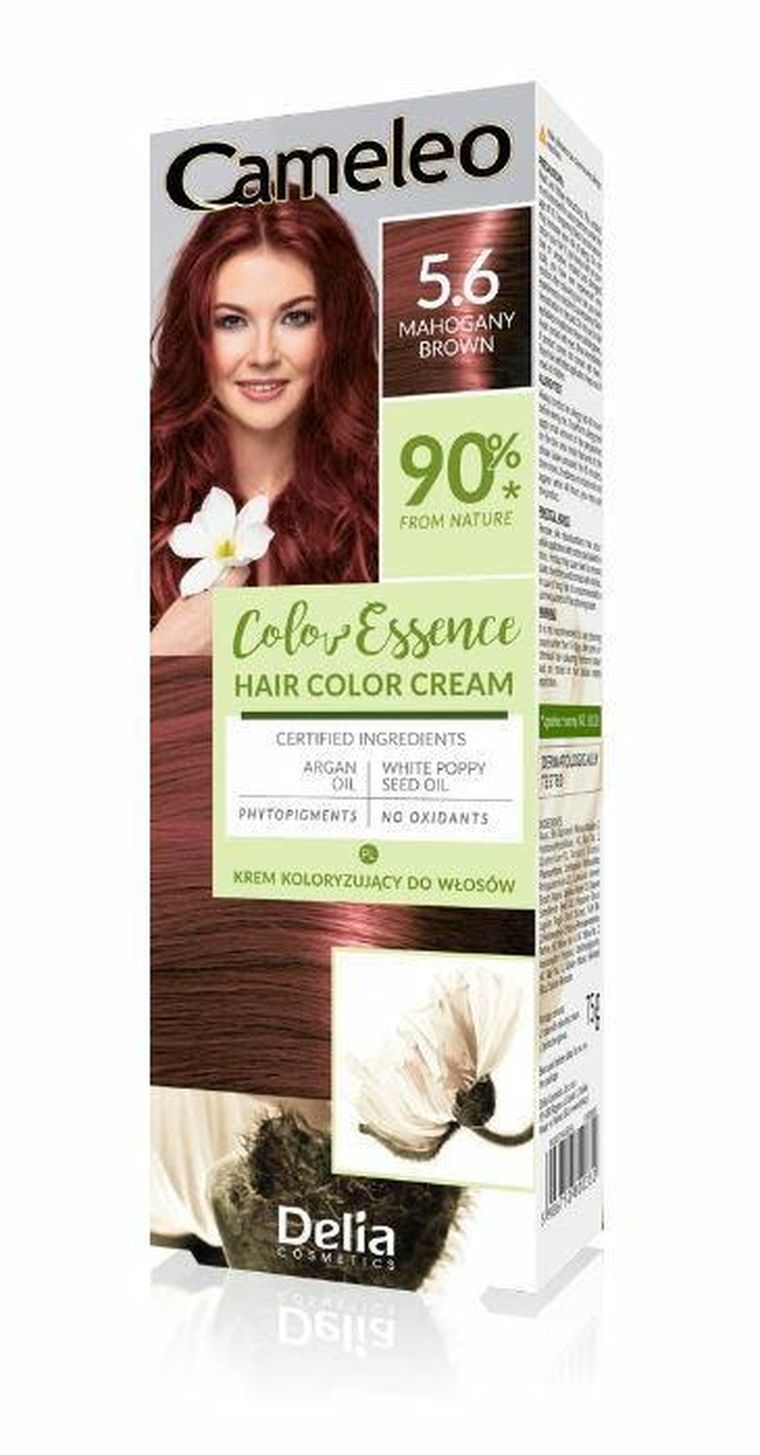 Delia Cosmetics, Cameleo, Color Essence, krem koloryzujący, nr 5.6 Mahogany Brown