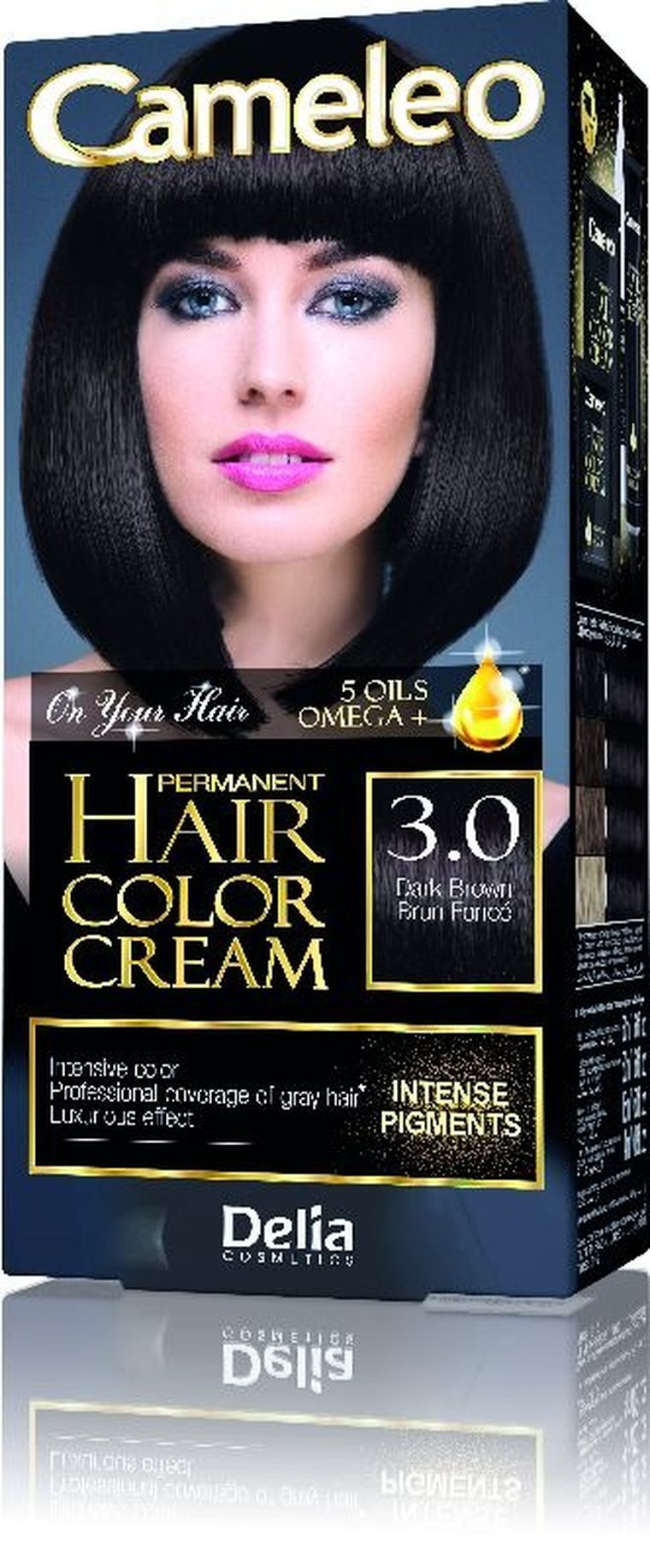 Delia Cosmetics, Cameleo, HCC, farba permanentna Omega+ nr 3.0 Dark Brown, 1 op.