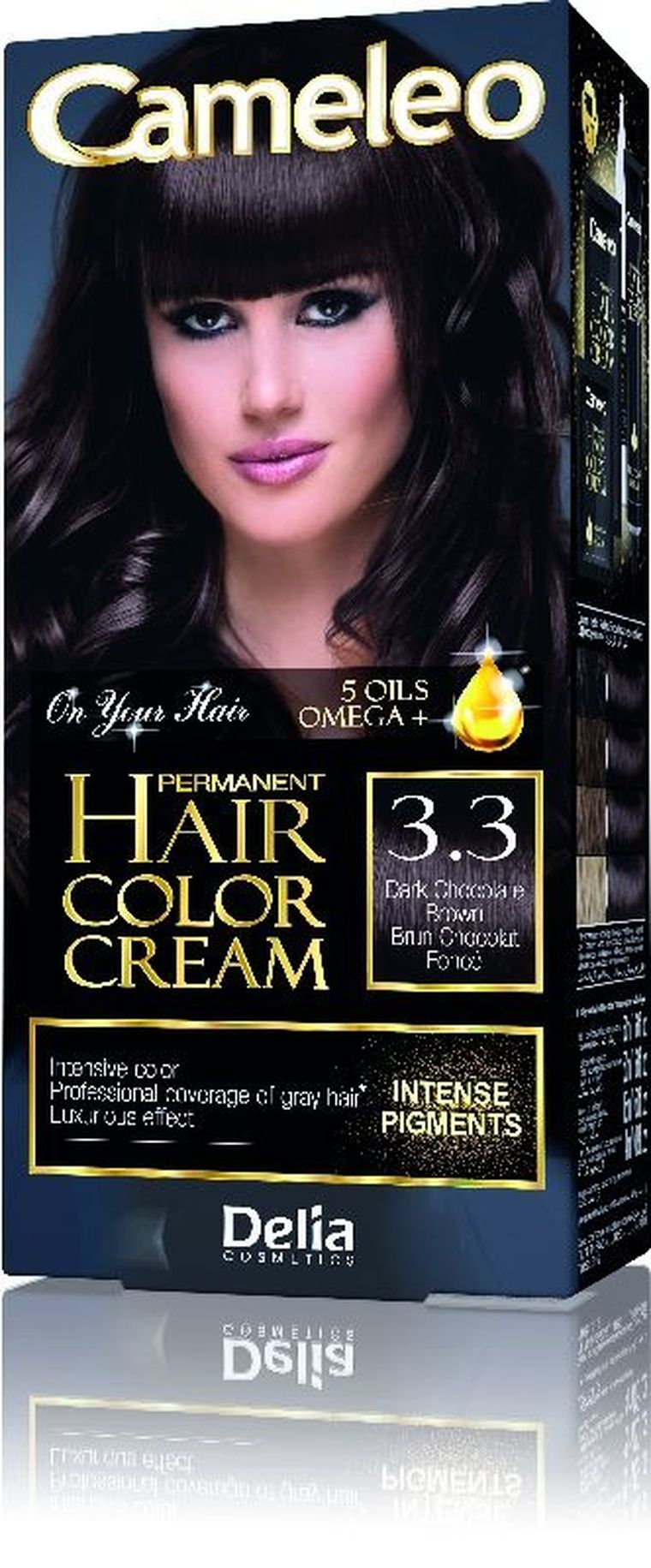 Delia Cosmetics, Cameleo, HCC, farba permanentna Omega+ nr 3.3 Dark Chocolate, 1 op.