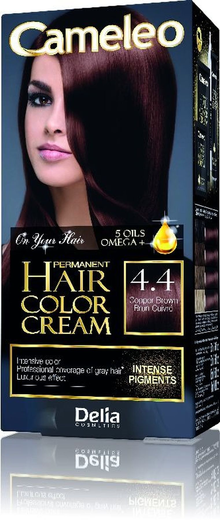 Delia Cosmetics, Cameleo, HCC, farba permanentna Omega+ nr 4.4 Copper Brown, 1 op.