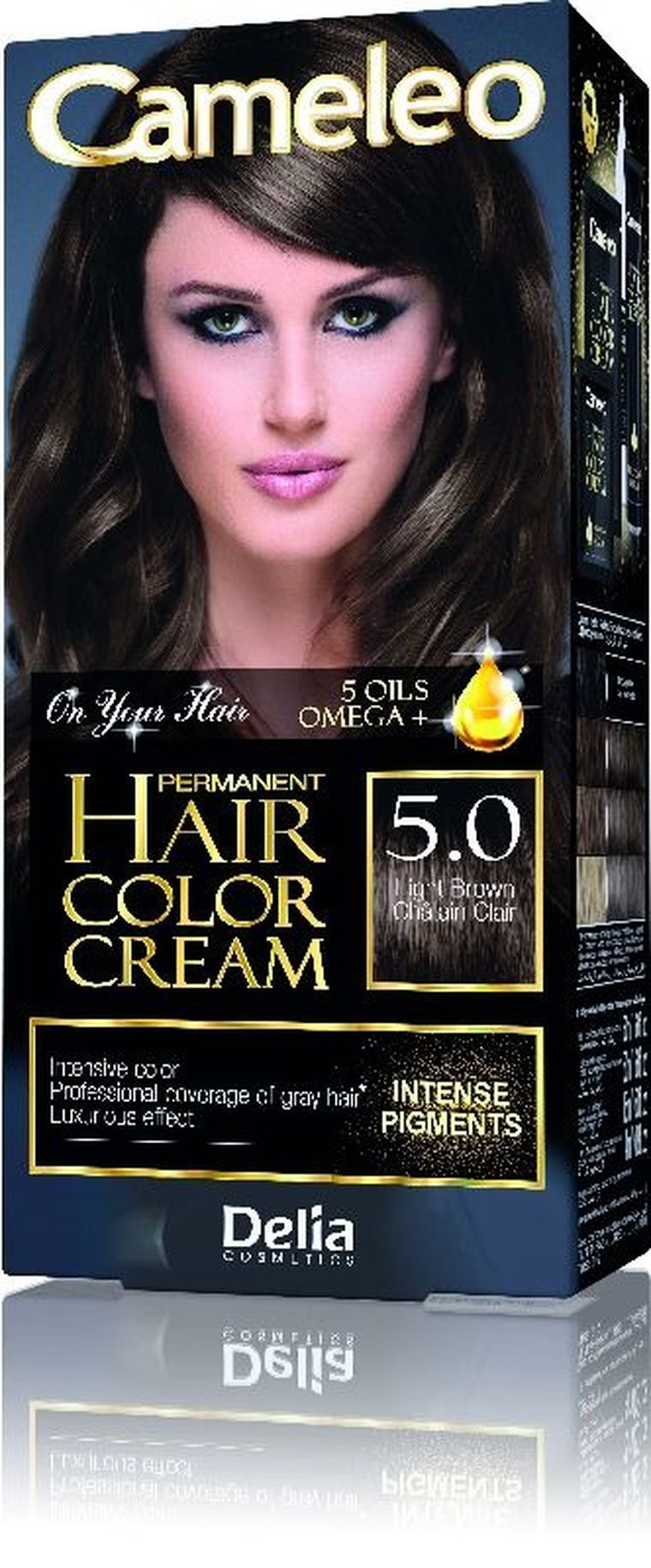 Delia Cosmetics, Cameleo, HCC, farba permanentna Omega+ nr 5.0 Light Brown, 1 op.