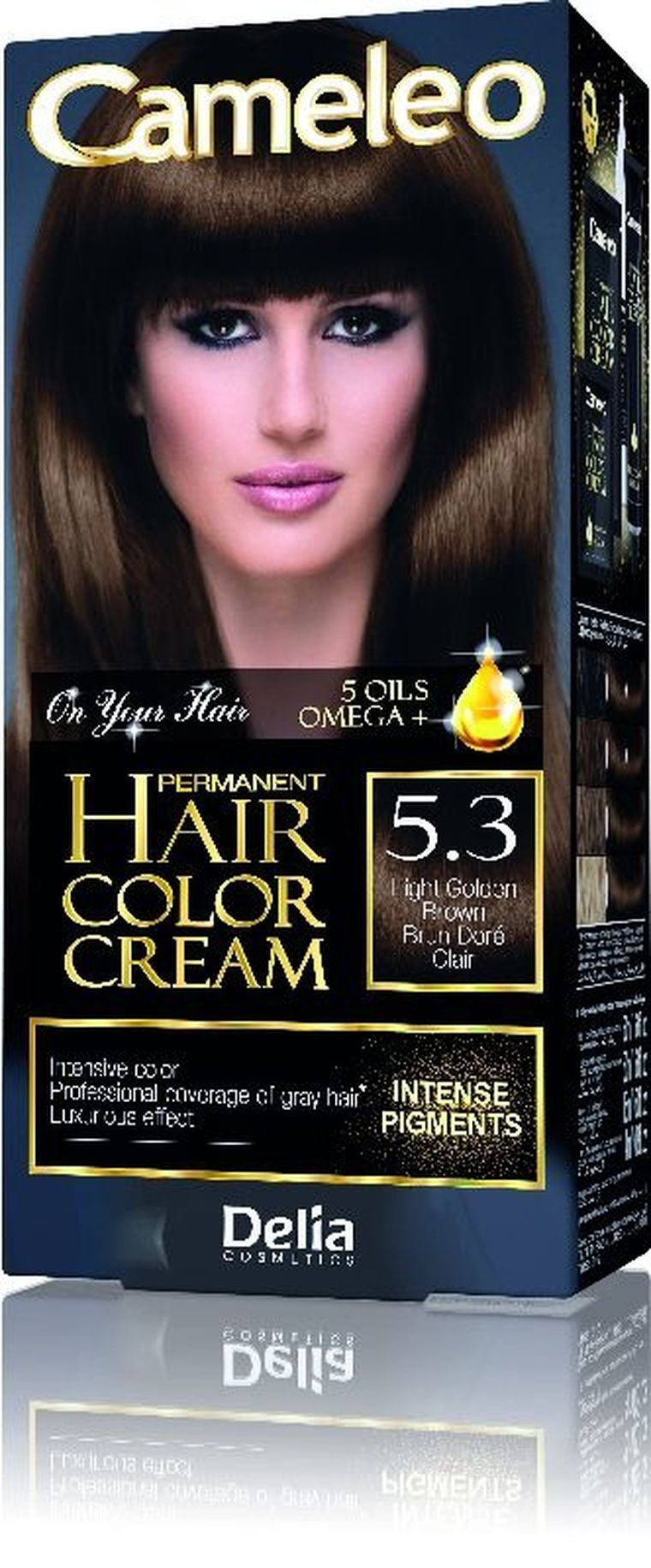 Delia Cosmetics, Cameleo, HCC, farba permanentna Omega+ nr 5.3 Light Golden Brown, 1 op.