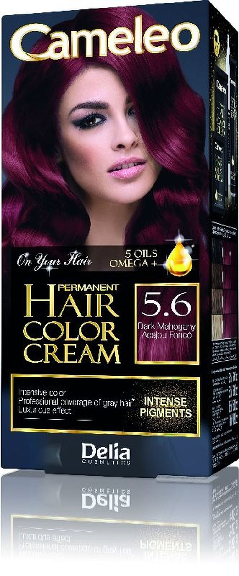 Delia Cosmetics, Cameleo, HCC, farba permanentna Omega+ nr 5.6 Dark Mahogany, 1 op.