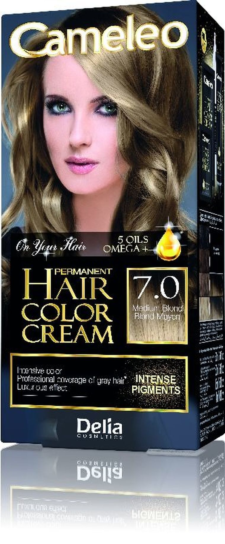 Delia Cosmetics, Cameleo, HCC, farba permanentna Omega+ nr 7.0 Medium Blond, 1 op.