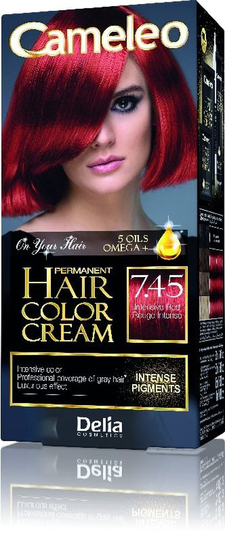 Delia Cosmetics, Cameleo, HCC, farba permanentna Omega+ nr 7.45 Intensive Red, 1 op.