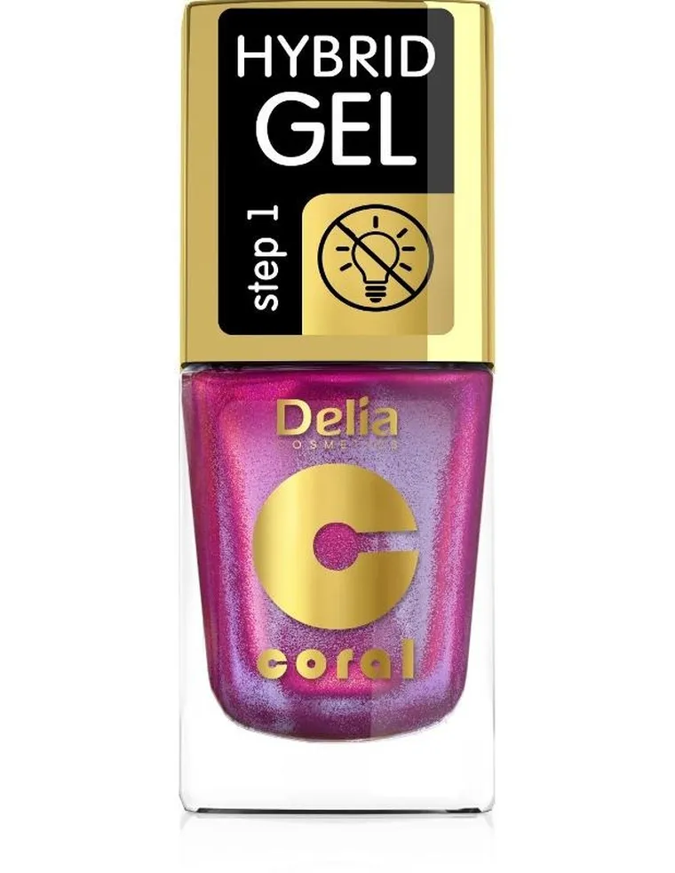 Delia Cosmetics, Coral Hybrid Gel, emalia do paznokci, nr 107, 11 ml