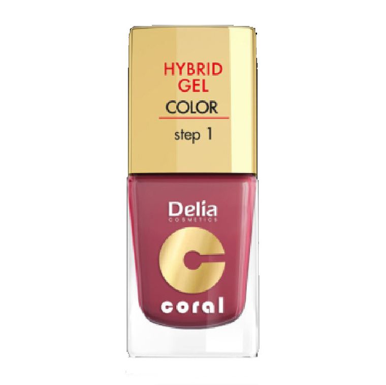 Delia Cosmetics, Coral Hybrid Gel, emalia do paznokci nr 18 marsala, 11 ml