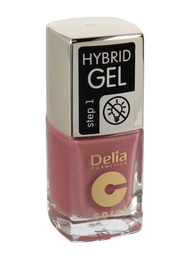 Delia Cosmetics, Coral Hybrid Gel, emalia do paznokci nr 44, 11 ml