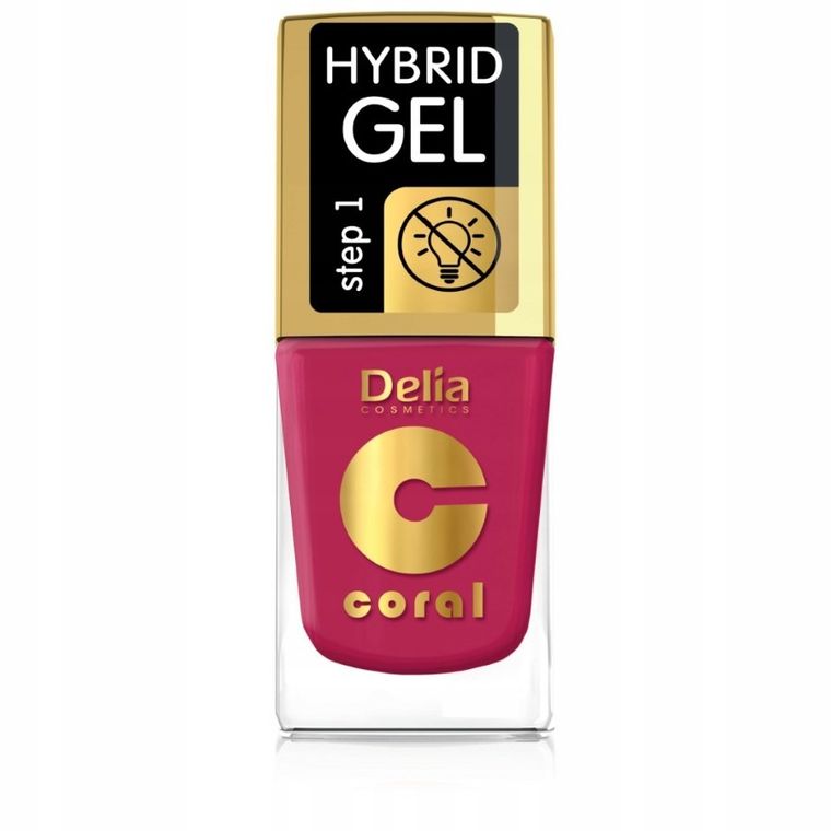 Delia Cosmetics, Coral Hybrid Gel, lakier hybrydowy do paznokci, 103 juicy raspberry, 11 ml