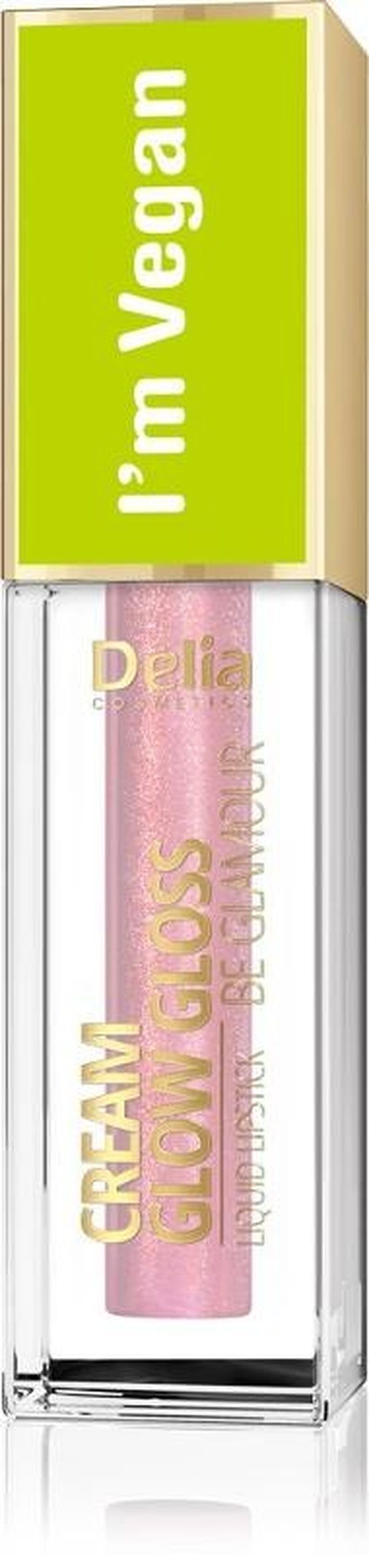 Delia Cosmetics, Cream Glow Gloss, wegański błyszczyk do ust, nr 102 Rose light, 5 ml