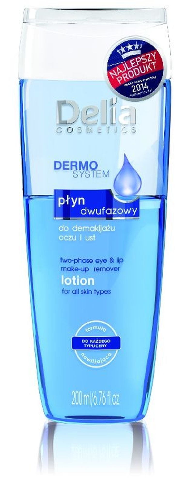 Delia Cosmetics, Dermo System, dwufazowy płyn do demakijażu oczu i ust, 200 ml