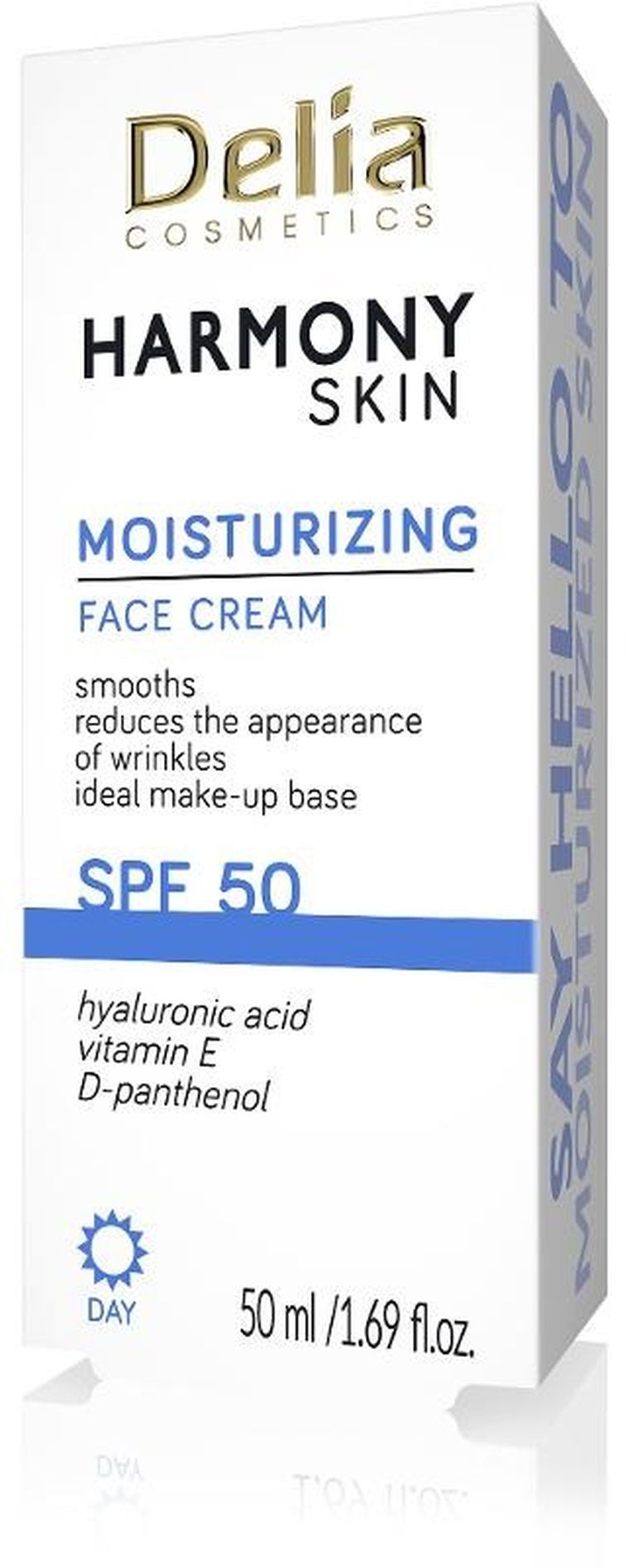 Delia Cosmetics, Harmony Skin, krem nawilżający z filtrem 50 SPF, 50 ml