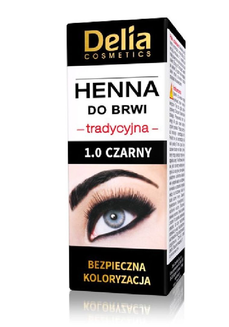 Delia Cosmetics, henna do brwi 1.0 czarna, 1 szt.