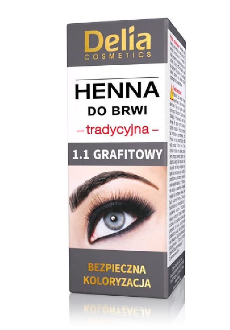 Delia Cosmetics, henna do brwi 1.1 grafitowa, 1 szt.