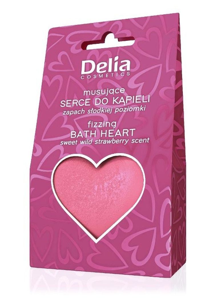 Delia Cosmetics, musujące serce do kąpieli o zapachu słodkiej poziomki, 100g