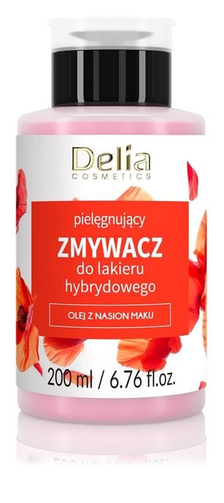 Delia Cosmetics, pielęgnujący zmywacz do lakieru hybrydowego, 200 ml