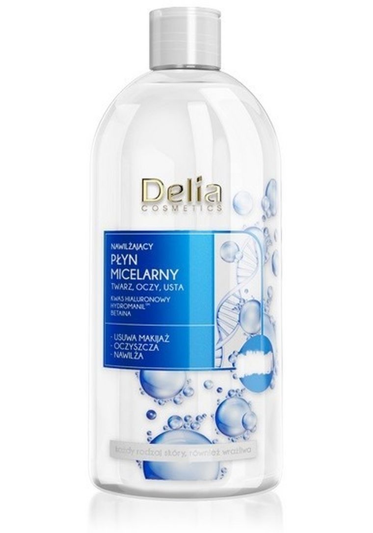 Delia Cosmetics, płyn micelarny nawilżający, każdy rodzaj cery, 500 ml