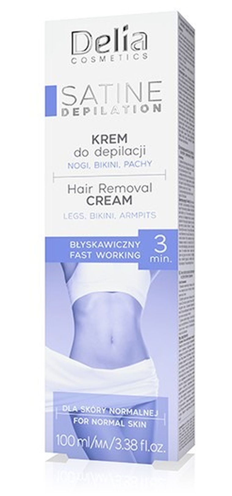 Delia Cosmetics, Satine Depilation, błyskawiczny krem do depilacji, 3 minuty, 100 ml