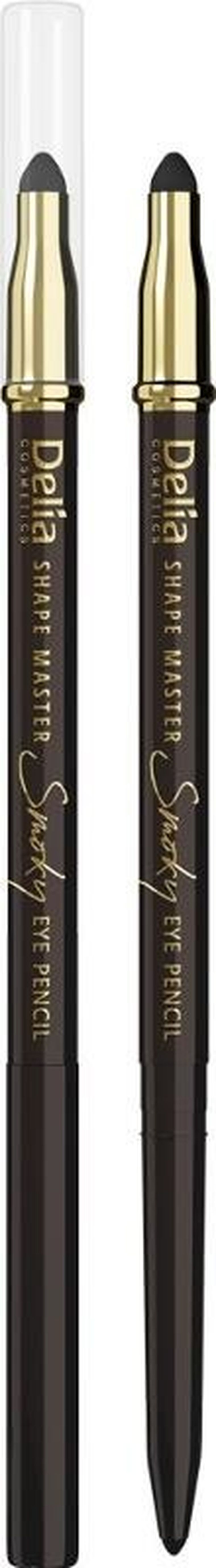 Delia Cosmetics, Shape Master, kredka do oczu z gąbką, smoky eye, brązowa