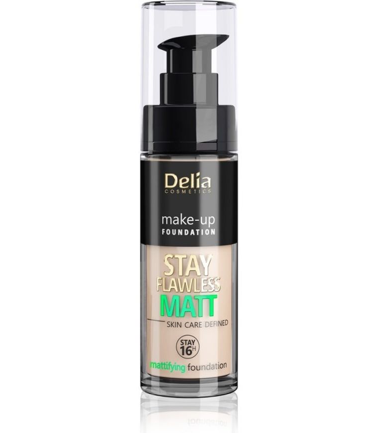 Delia Cosmetics, Stay Flawless Matt, podkład matujący 16h, nr 402 light beige, 30 ml