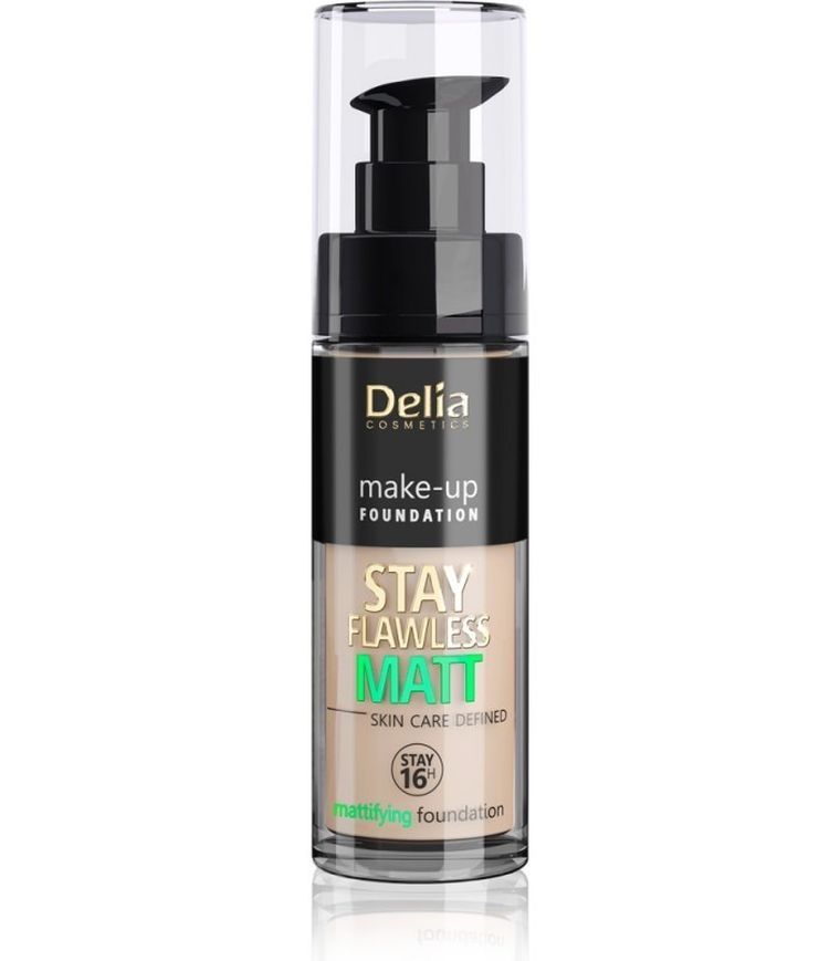 Delia Cosmetics, Stay Flawless Matt, podkład matujący 16h, nr 405 peach natural, 30 ml