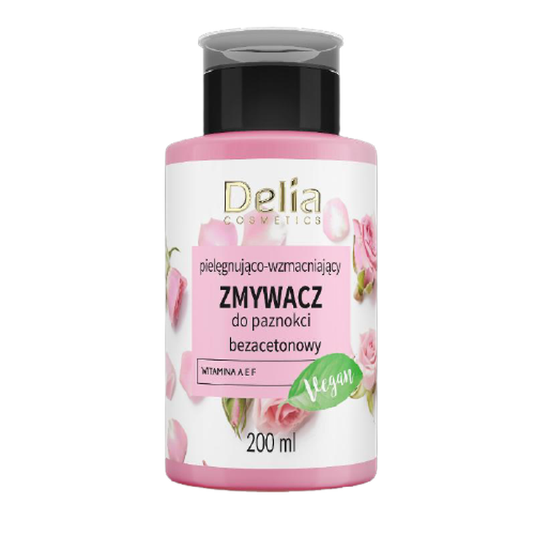 Delia Cosmetics, Vege, zmywacz do paznokci, wzmacniająco-pielęgnujący bez acetonu, 200 ml