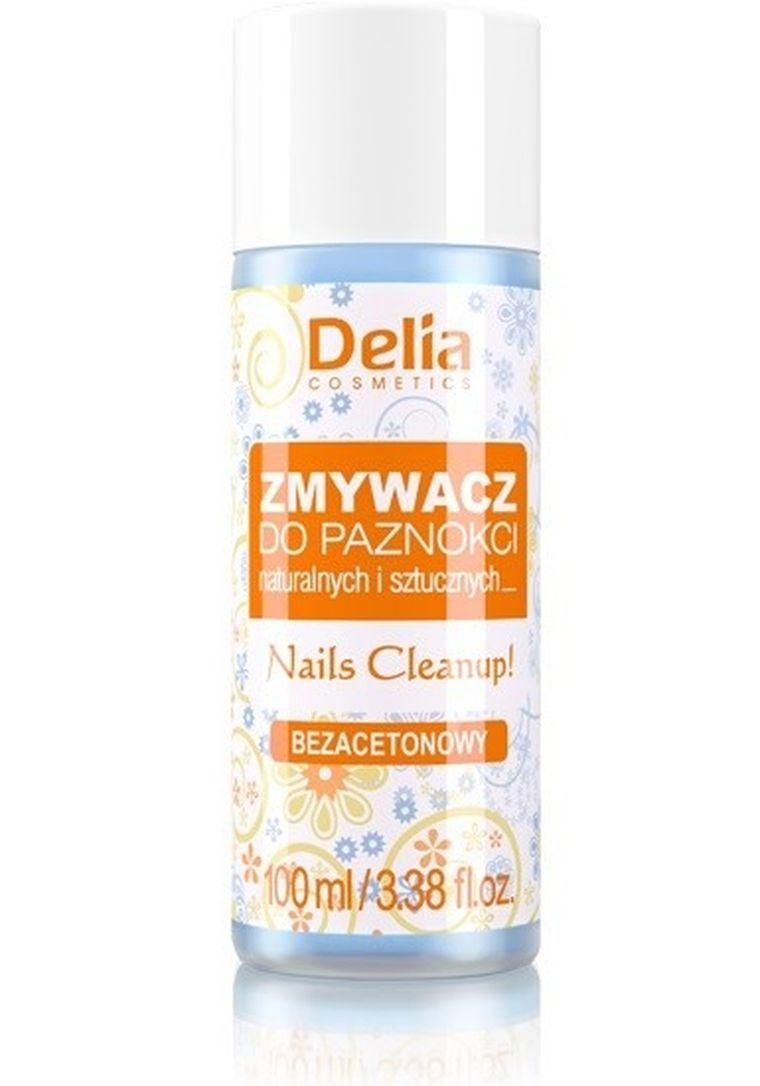 Delia Cosmetics, zmywacz do paznokci naturalnych i sztucznych, bez acetonu, 100 ml