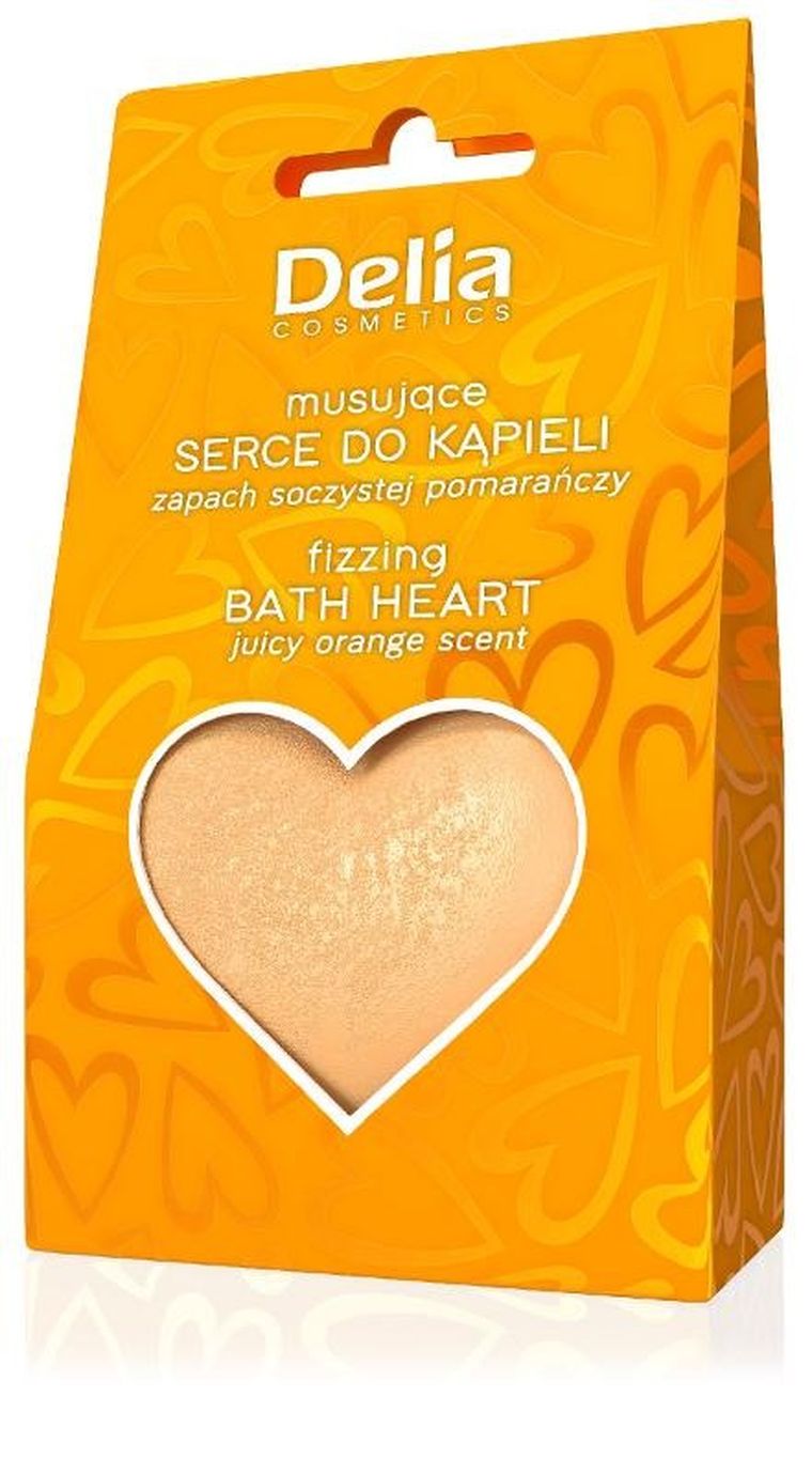 Delia, musujące serce do kąpieli o zapachu soczystej pomarańczy, 100g