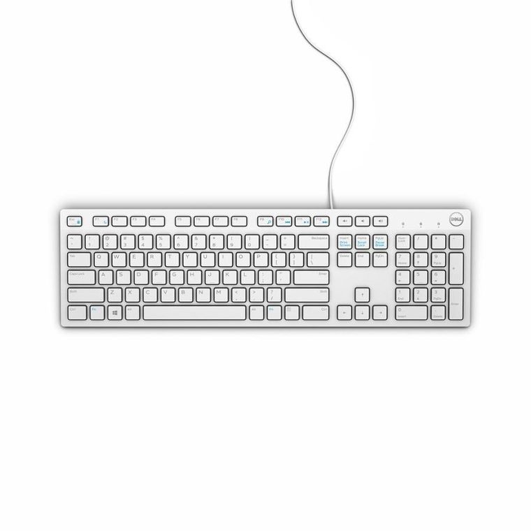 Dell, keyboard, white