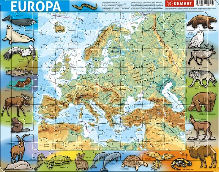 Demart, Europa fizyczna, puzzle ramkowe