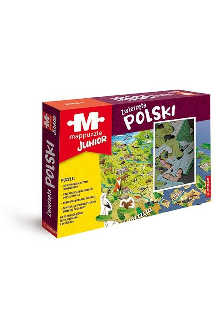 Demart, Mappuzzle Junior, Zwierzęta Polski, puzzle