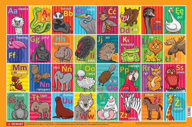 Demart Pap, podkładka na biurko, mata, alfabet