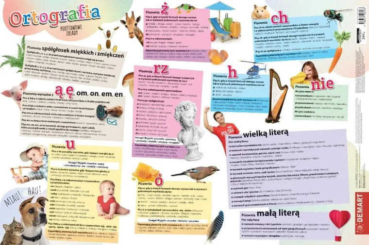 Demart, podkładka na biurko, mata, zasady ortografii